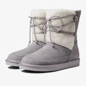 Koolaburra by UGG Michon Short For Women Grey Fuzzy Sheepskin Boots Size 10